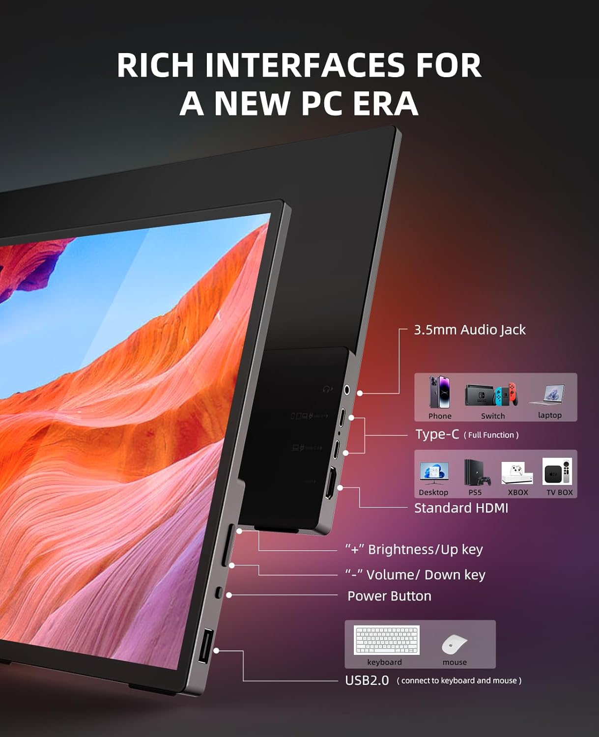 15.6'' 1080P FHD IPS USB C HDMI Portable Monitor N8371