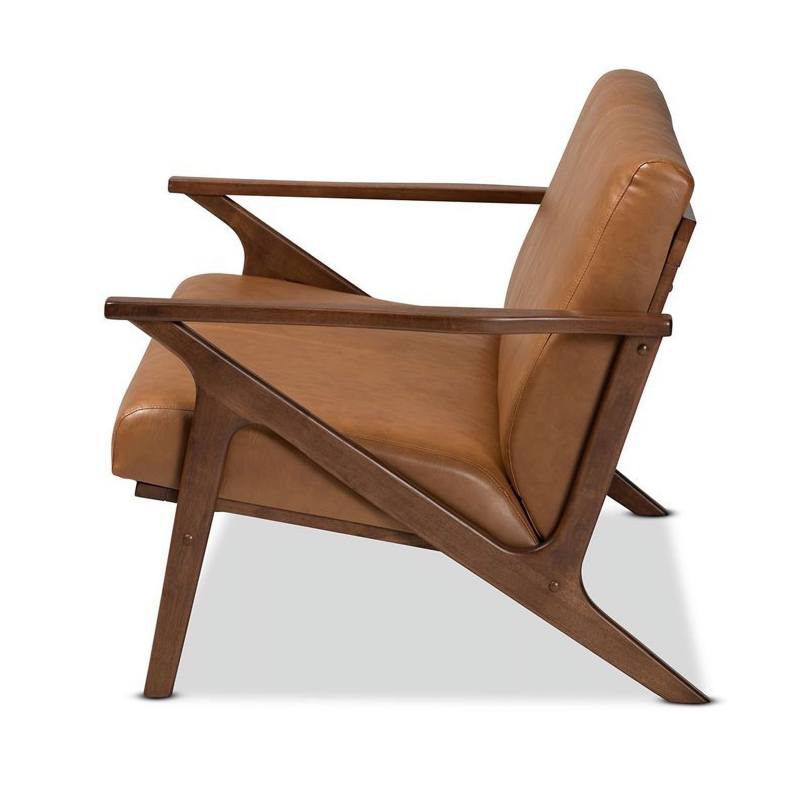 Walnut Brown/Tan Wood Faux Leather Loveseat R7179