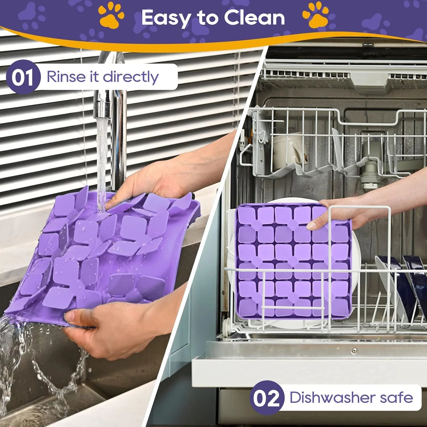 Purple Silicone Snuffle Mat for Dogs W458265