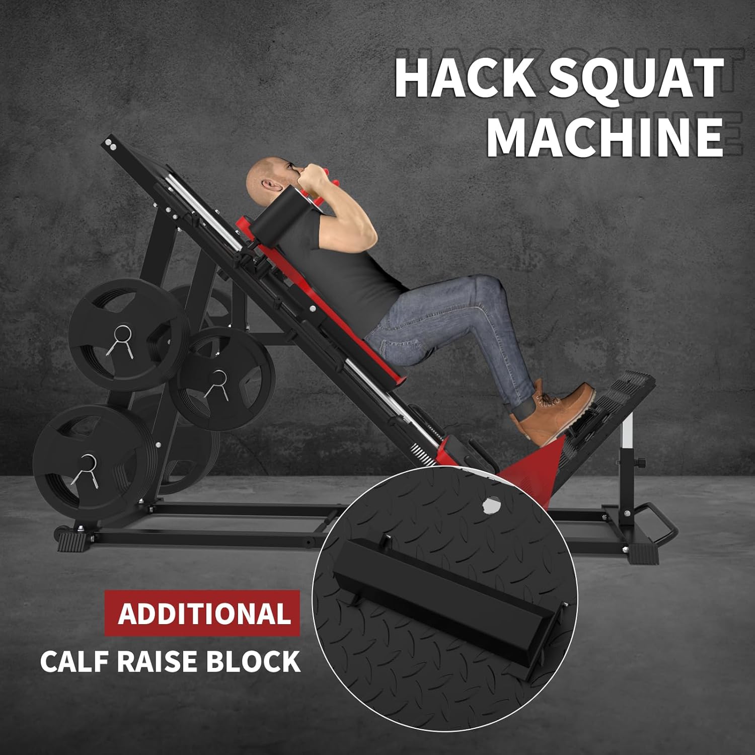 Leg Press Hack Squat Machine Combo with Weight Storage Posts F472