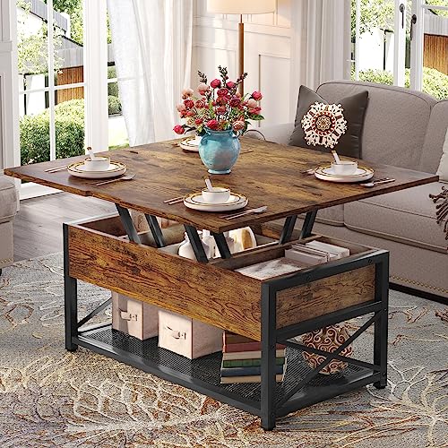 Black Lift Top Coffee Table with Storage D9225