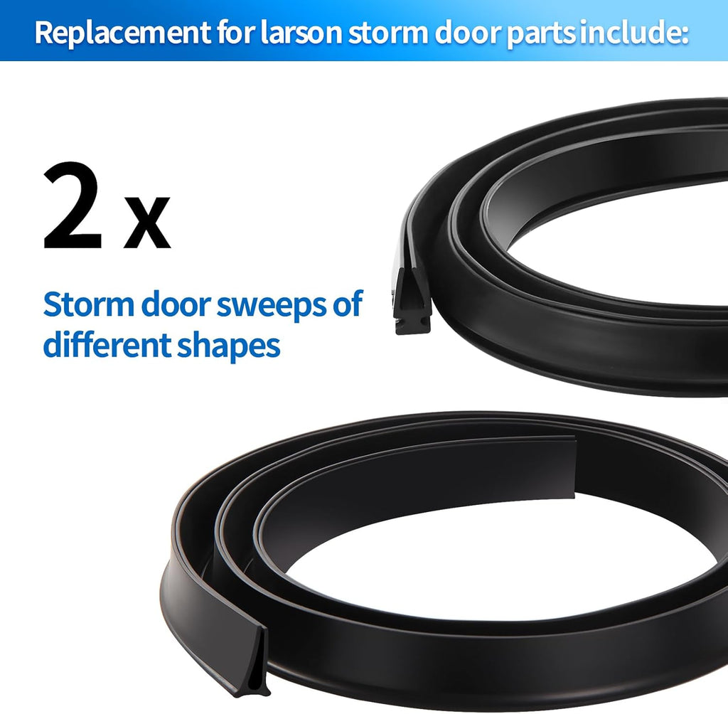 2-Piece Set Vinyl and Metal Door Sweep Assembly E127