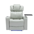 Black Electric Recliner Chair with Cup Holder Bluetooth Speaker LED Lights USB Ports Tray Table Arm Storage I168