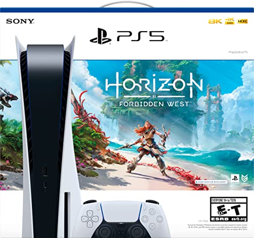Playstation 5 Disc Version Console Horizon Forbidden West Bundle - 4K-TV Gaming, 16GB GDDR6 RAM, 8K Output, WiFi 6, Ultra-High Speed 825GB SSD L908