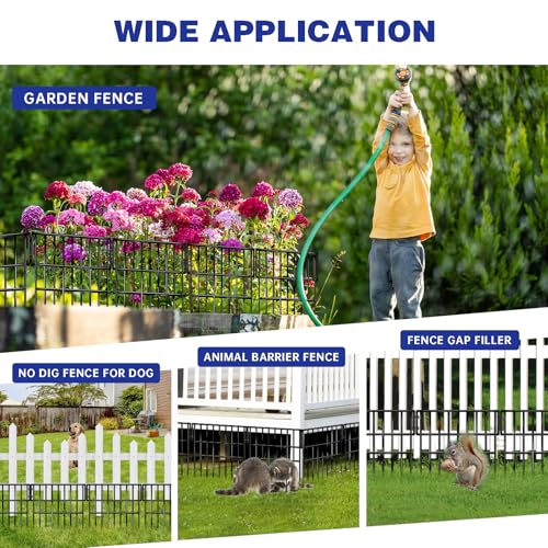 35 Panels 38 Ft X 13 in No Dig Rustproof Metal Garden Fence U39551