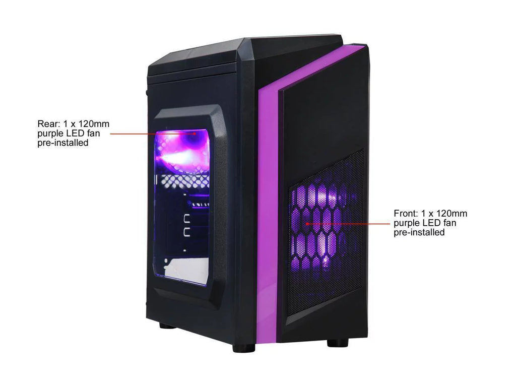 Black SPCC Micro ATX Mini Tower Computer Case P452280