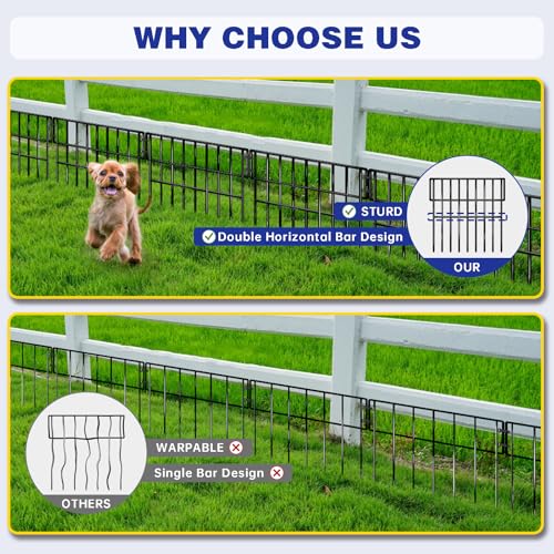 35 Panels 38 Ft X 13 in No Dig Rustproof Metal Garden Fence U39551