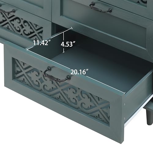 Blue 3 Door 3 Drawer Wooden Sideboard Cabinet Z4022