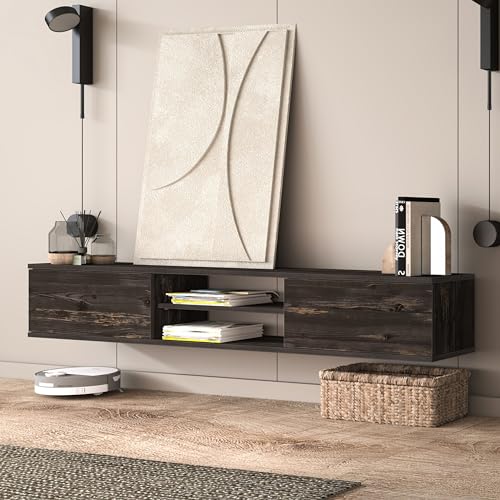 Black Oak Floating TV Stand B908