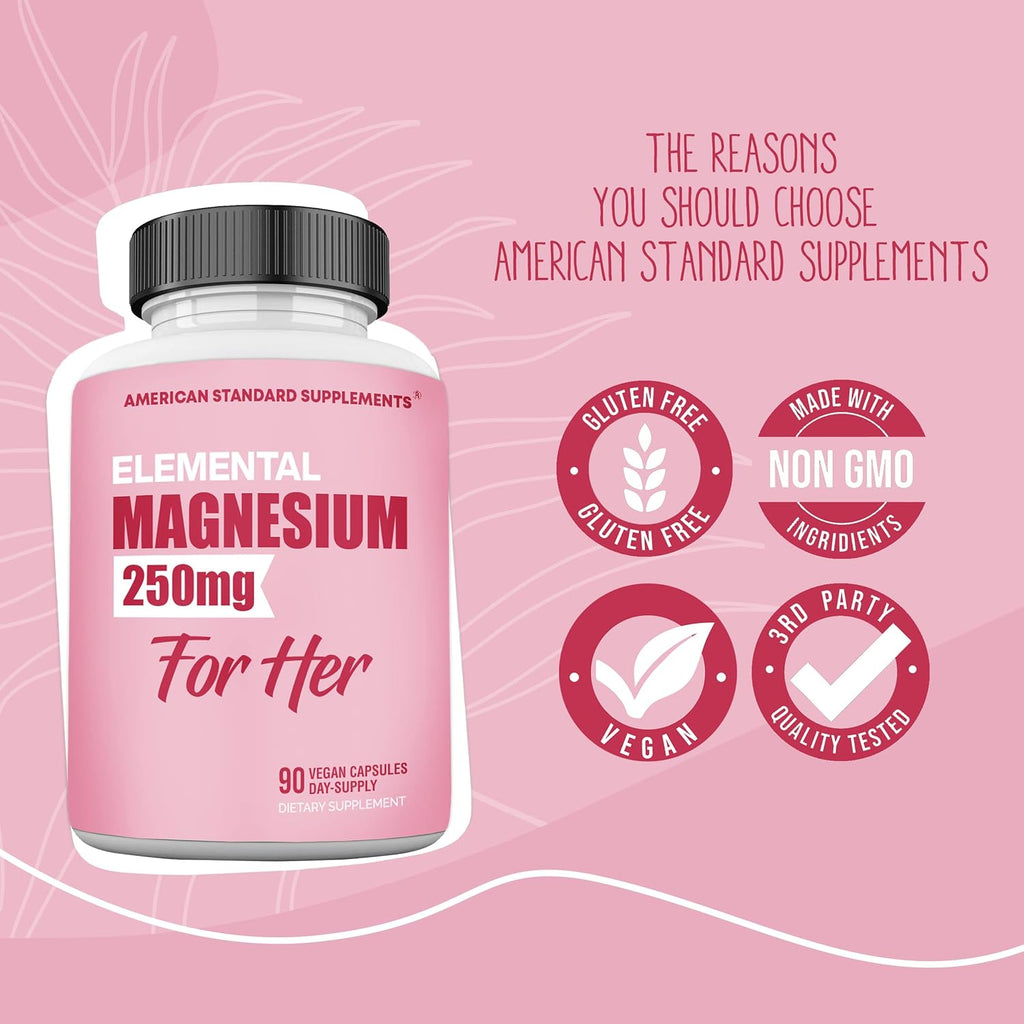 Magnesium Glycinate 250mg 90 Capsules Supplement Y257