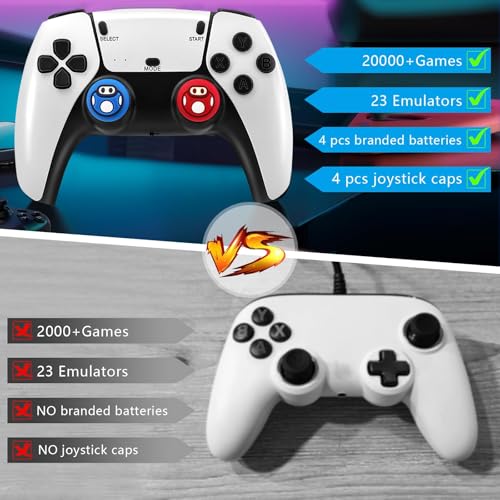 4K HDMI Retro Gaming Console Stick with 20,000+ Classic Games, 23 Emulators & Dual 2.4G Wireless Controllers P9108