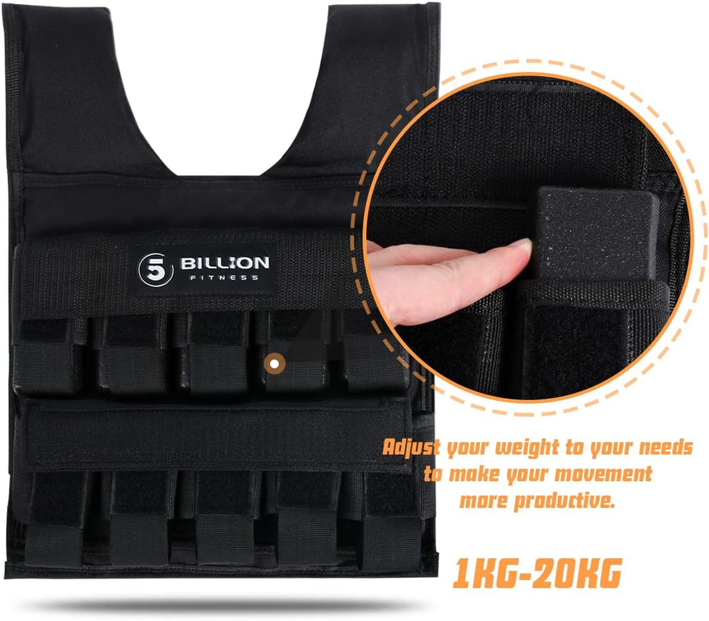 Adjustable Weighted Vest 0-44lbs with Solid Bar Weights N742