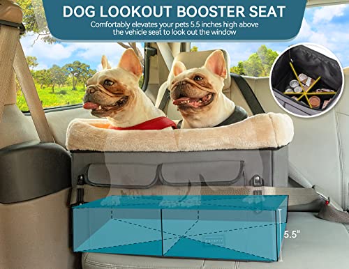 Washable Dog Booster Seat with Carrying Case (Small, Tan) N7766