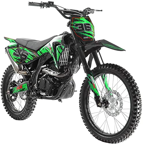 Green 250cc Dirtbike with 5 Speed Manual Clutch 21/18 inch Tires N981433