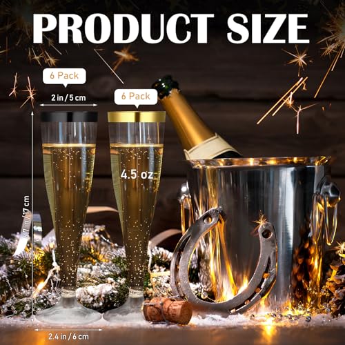 36 Pcs Clear Plastic Champagne Flutes 4.5 oz Disposable Y122344