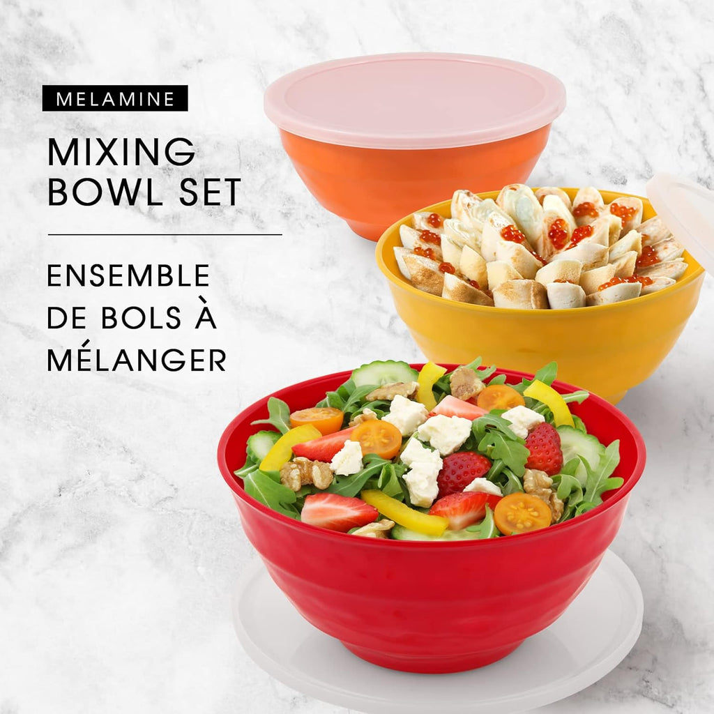 6 Piece Melamine Nesting Mixing Bowl Set with Lids H454775