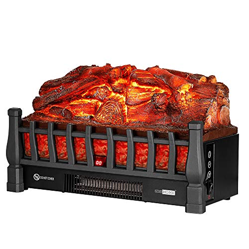 23 Inch 120V 1400W Portable Electric Fireplace Insert Log Heater Black U349
