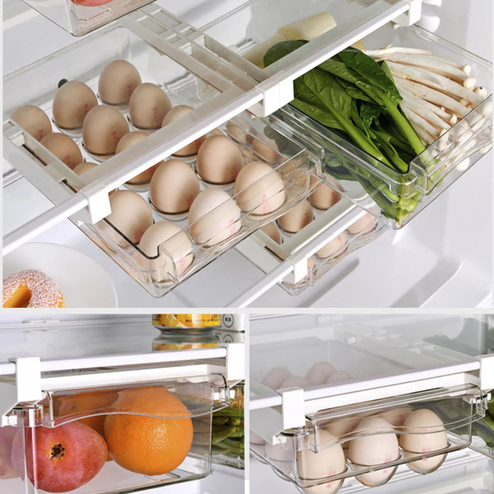 Transparent Refrigerator Egg Tray with Handle S150063