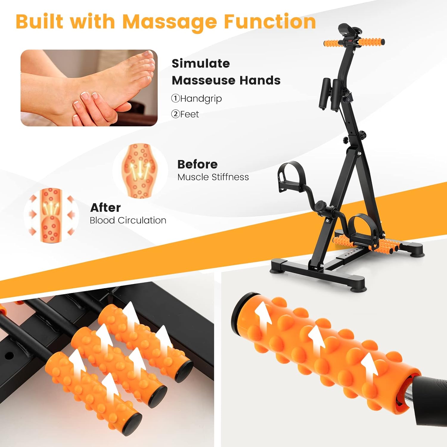 Pedal Exercise Bike with LCD Monitor, Adjustable Height and Length B834567