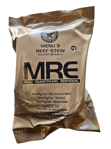 MRE Meal Ready to Eat with Entree, Snacks, Dessert, Drink Mix, Utensils, Condiments and FRH Q50821
