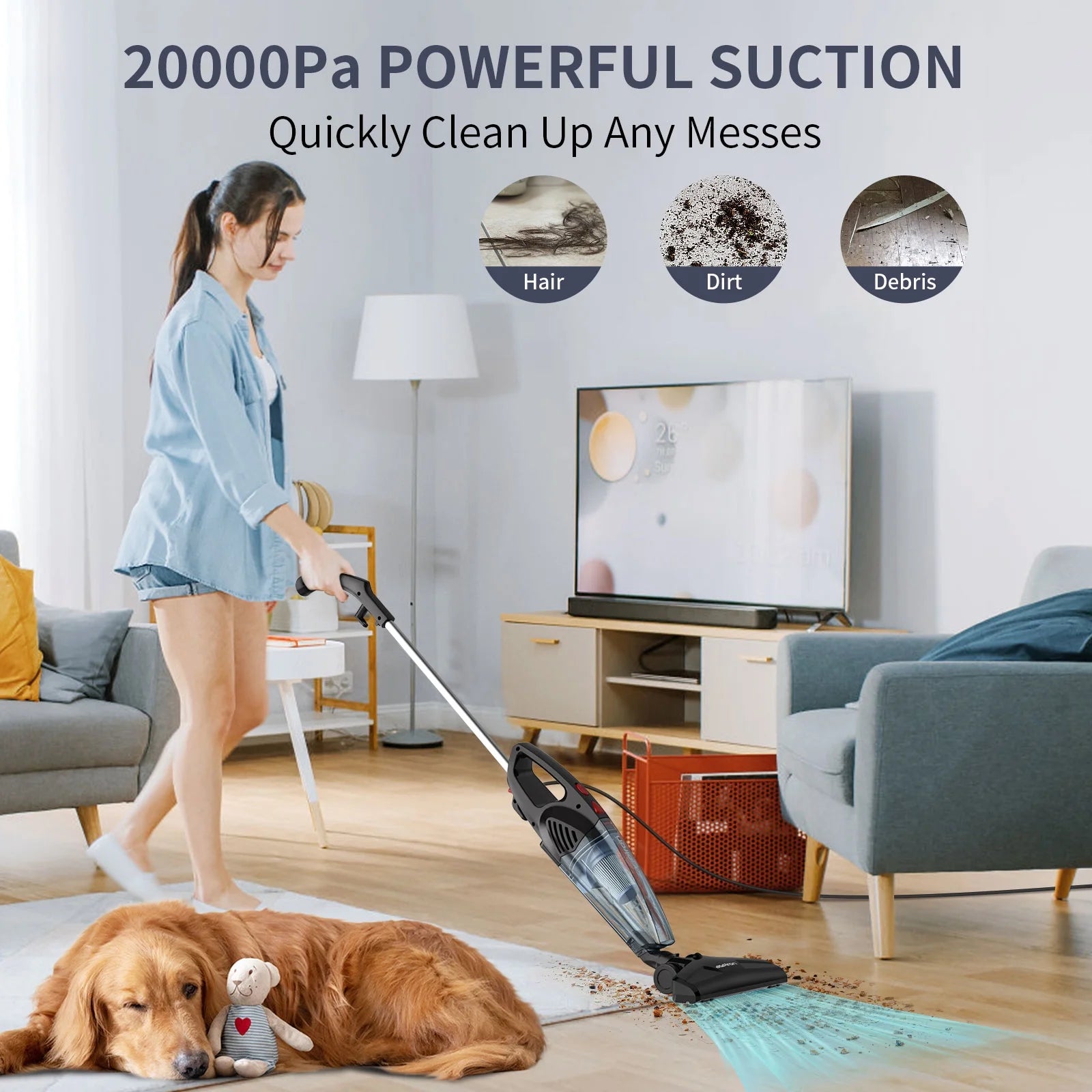 5-in-1 Lightweight Corded Stick Vacuum Y2250