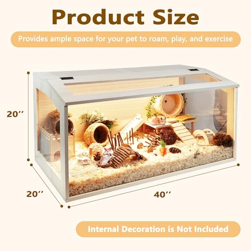 Extra Large Wooden Hamster Cage with Acrylic Sheets (32 x 16 x 16 Inch) W8476