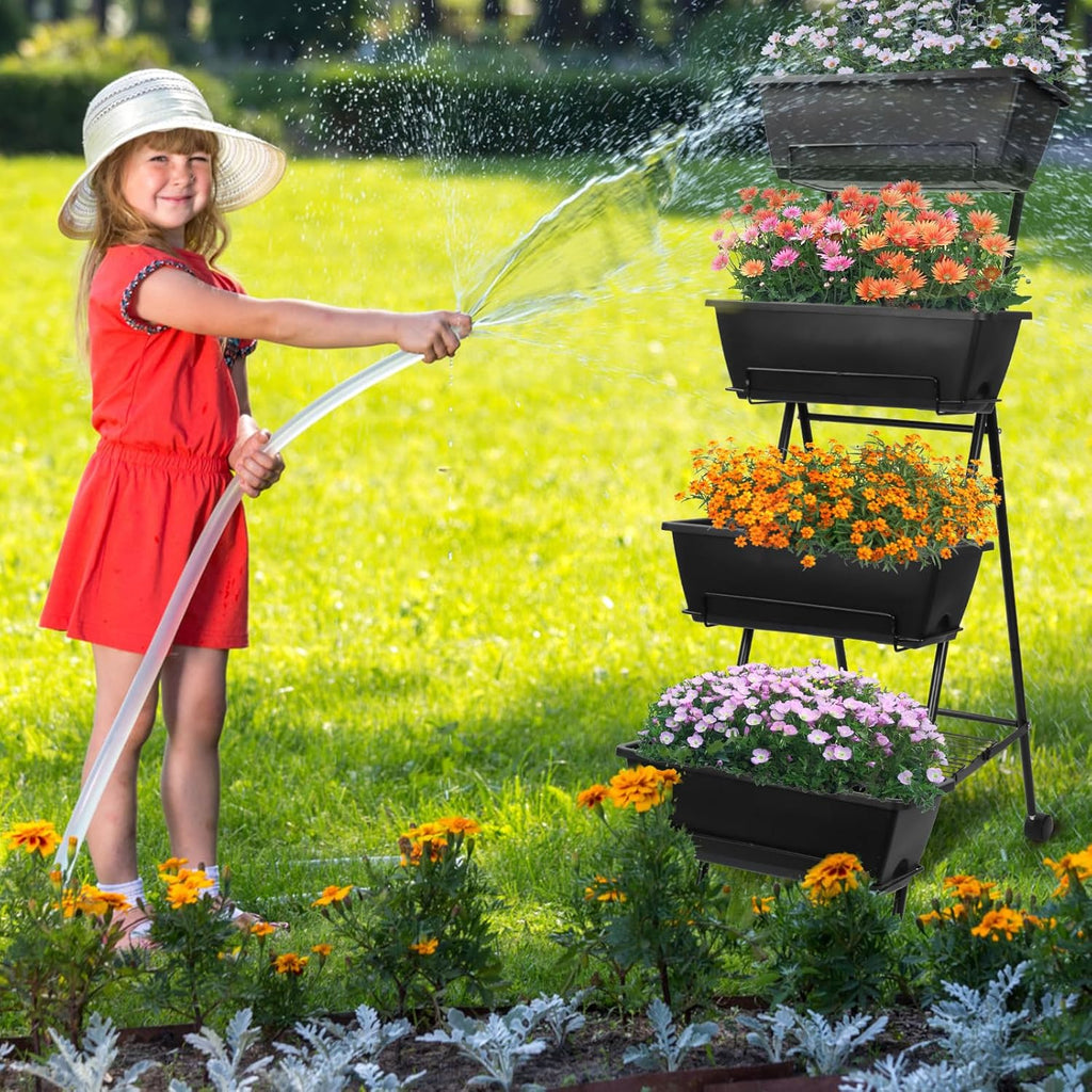 4 Tier Raised Garden Bed with Wheels G194806