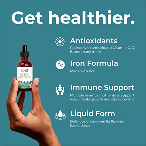 Multivitamin & Multimineral with Iron Liquid Drops for Kids Ages 1-3, 2 Fl Oz P6494
