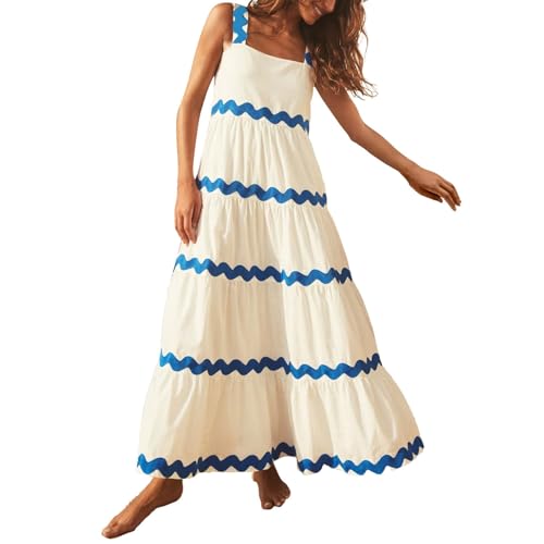 Sleeveless Scoop Neck Tiered Flowy Long Maxi Dress K651