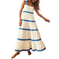 Sleeveless Scoop Neck Tiered Flowy Long Maxi Dress K651