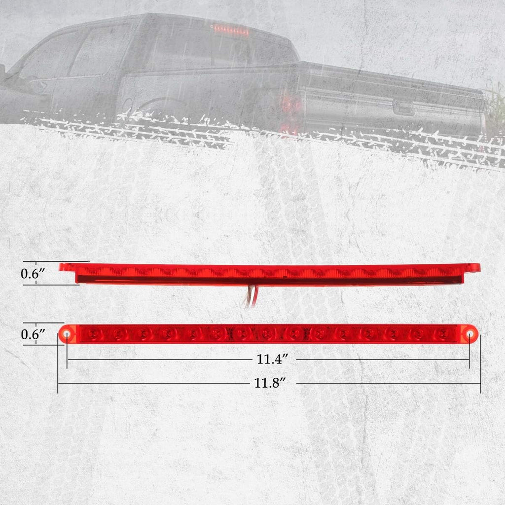 2Pcs 12" 15 LED Red Trailer Truck Identification Light Bar T964