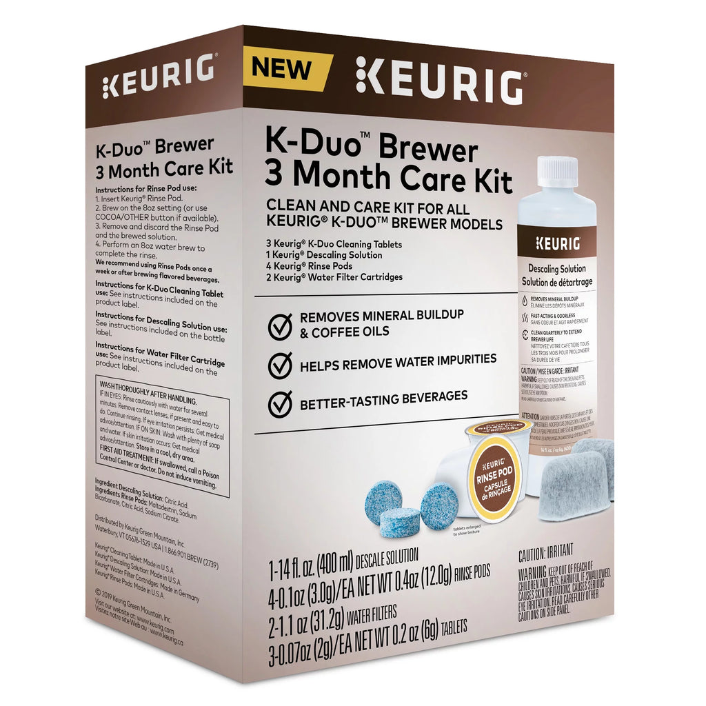 3-Month Brewer Maintenance Kit with Cleaning Tablets, Descaling Solution, Water Filter Cartridges & Rinse Pods U51483