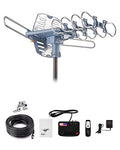 Digital Amplified HDTV Antenna with 60 ft RG6 Coax Cable, 150 Miles Range, 360 Degree Rotation W7363