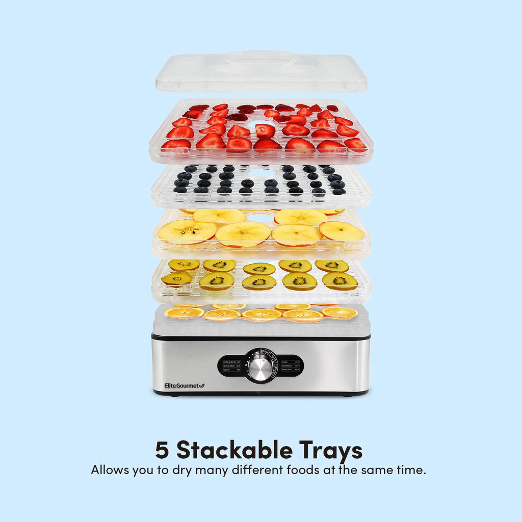5 Stainless Steel Tray Food Dehydrator V17414