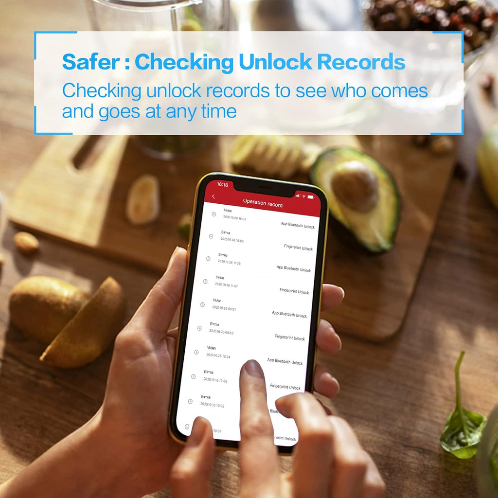 Silver Smart Door Lock with Fingerprint D72018