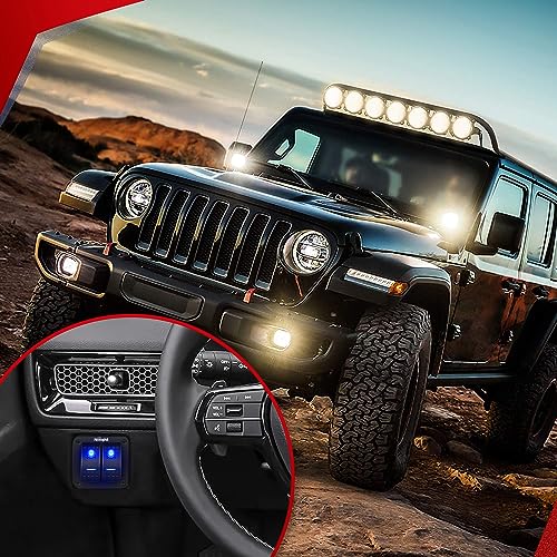 LED Light Bar Wiring Harness Kit 2 Leads 12V On Off Switch Power Relay Blade Fuse for Off Road Lights Work Light Black D816