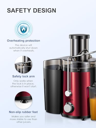 800W Centrifugal Juicer Extractor with Wide Mouth 3” Feed Chute, Stainless Steel, Black L413554