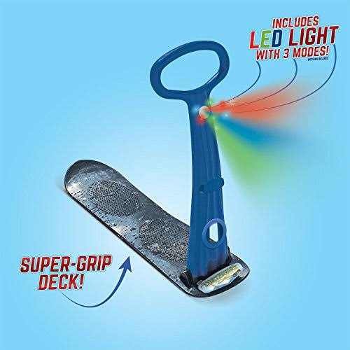 Blue LED Ski Skooter Snowboard Kick-Scooter Snow Sled H721448