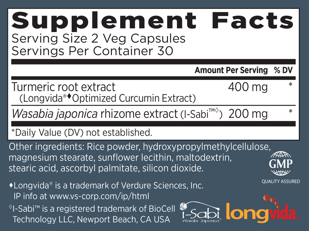 60 Capsules Turmeric Curcumin and Wasabi Extracts O3089