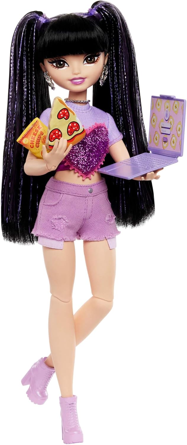 Renee Posable Fashion Doll with Long Black Hair, 11 Pieces G182264