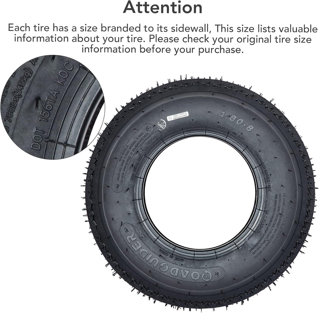 4.80-12 Trailer Tires, Load Range C, 6PR N103