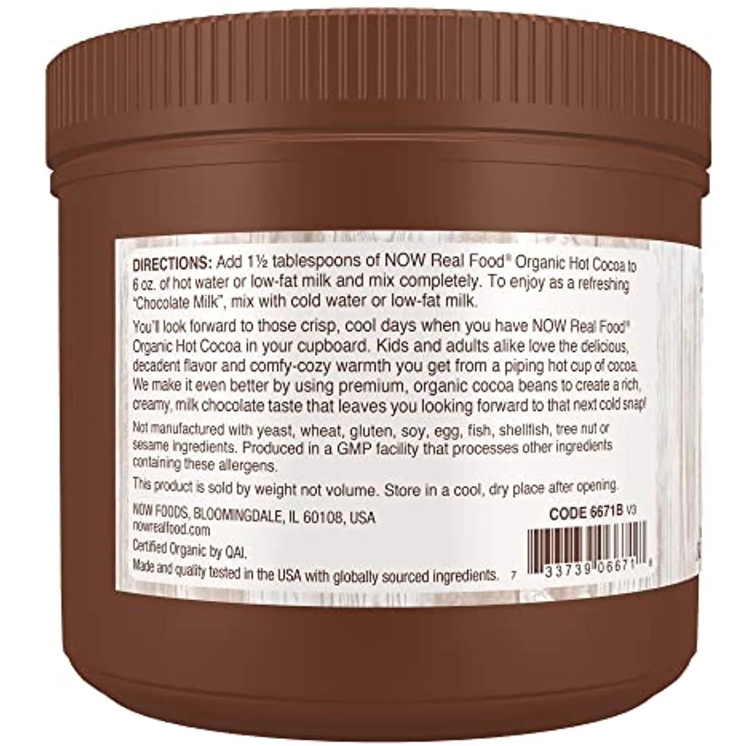 Organic Hot Cocoa, Instant, Milk Chocolate, Low-Fat, Gluten-Free, 14-Ounce O5696