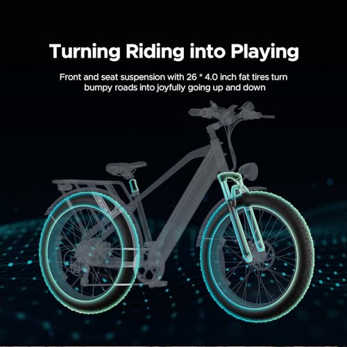26" Fat Tire Electric Bike with 48V 16Ah Removable Lithium-Ion Battery S2261