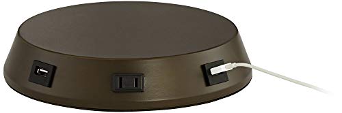 Rustic Industrial Table Lamp with USB and AC Power Outlet 26" High Oil Rubbed Bronze Double Shade B504