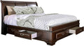 Brown Cherry Wood Queen Storage Platform Bed Y520