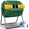 43 Gallon Dual Chamber Compost Tumbler Bin Black A709