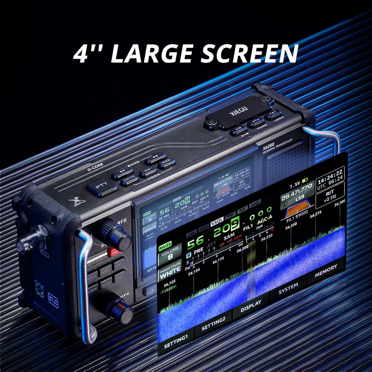 Portable HF Radio Transceiver with 4" LCD Screen J41169