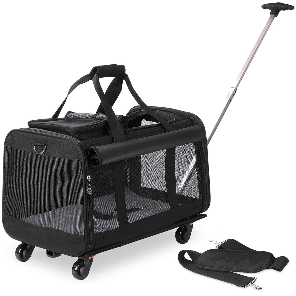 Black Pet Carrier with Detachable Wheels R5606