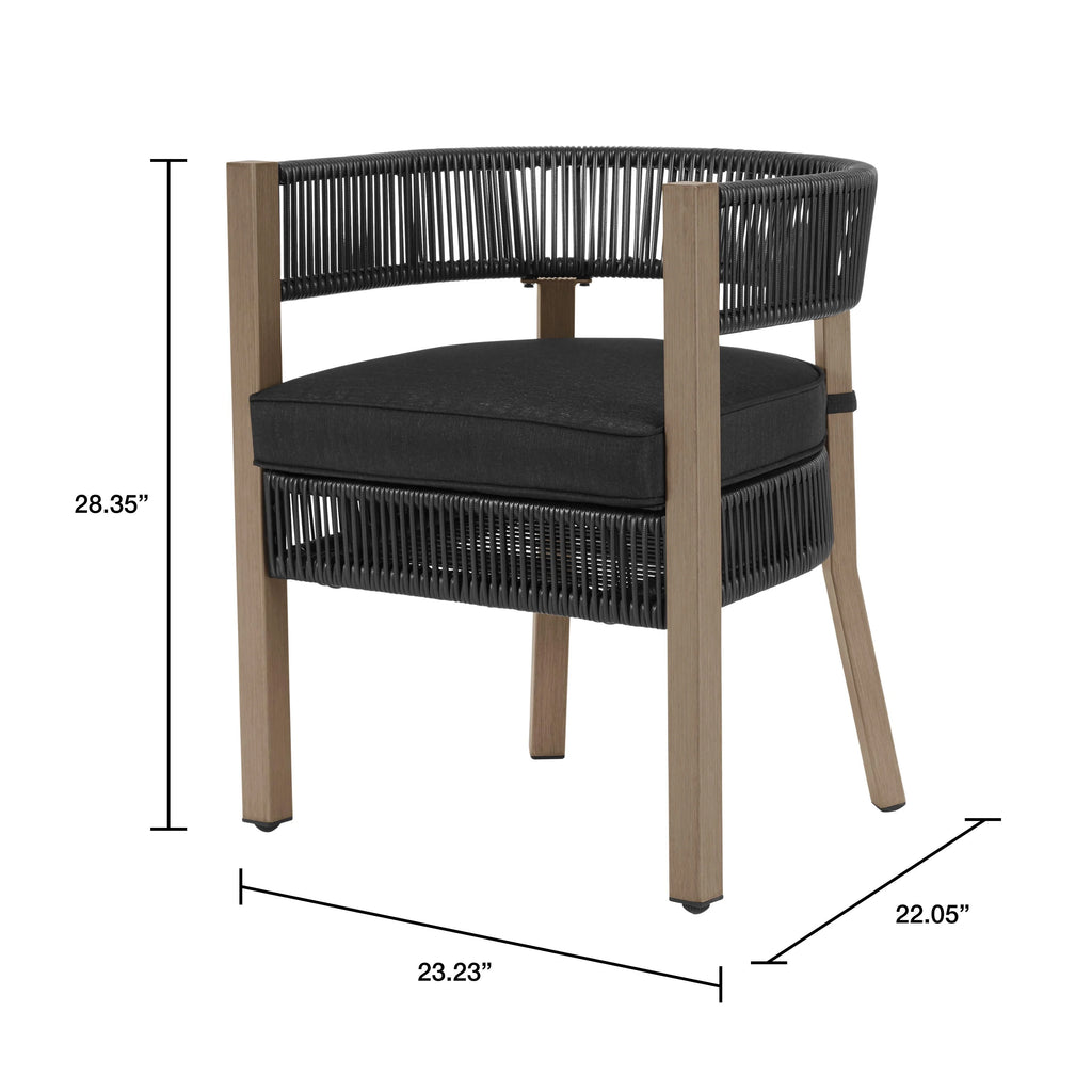 Black 5-Piece Wicker Outdoor Dining Set A801
