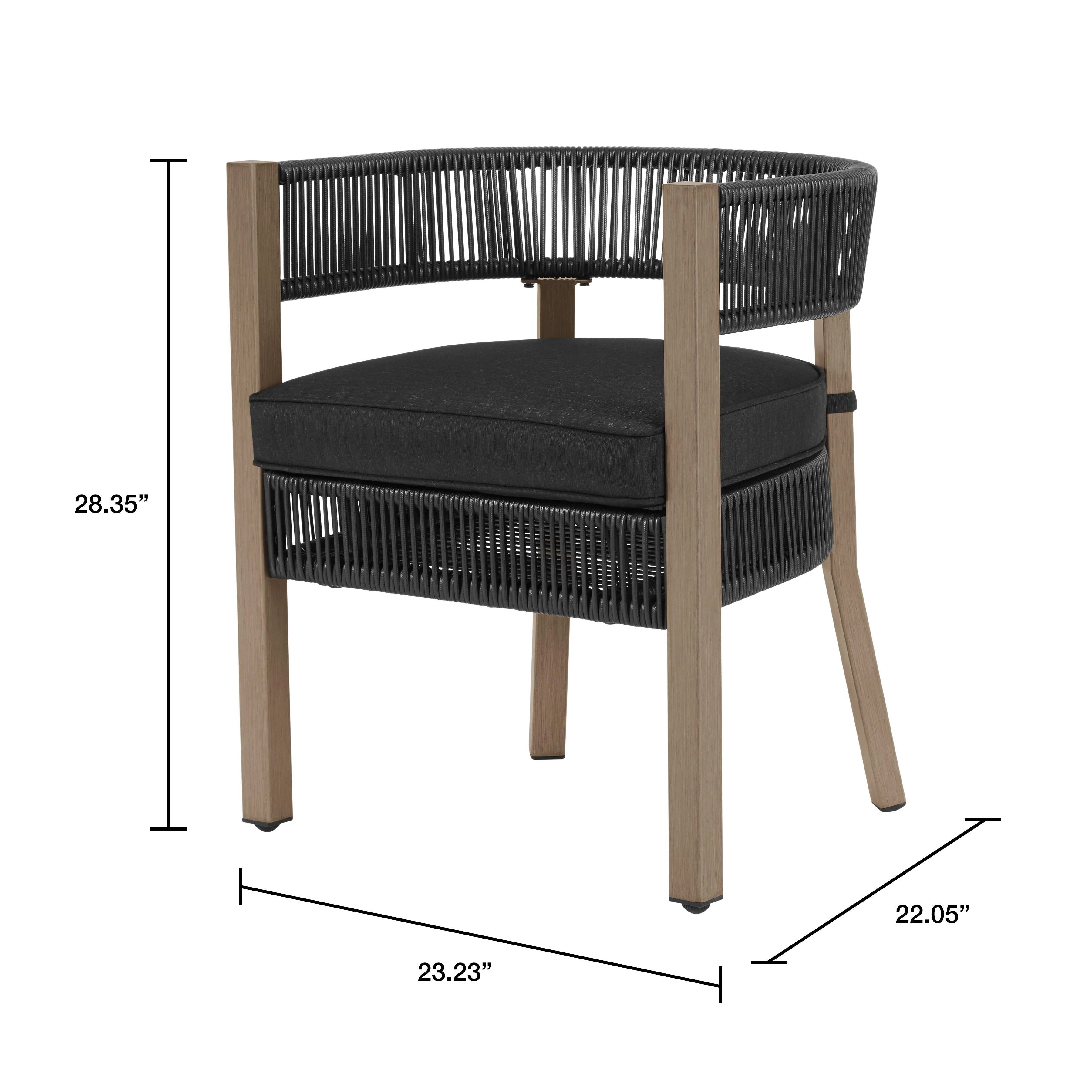 Black 5-Piece Wicker Outdoor Dining Set A801